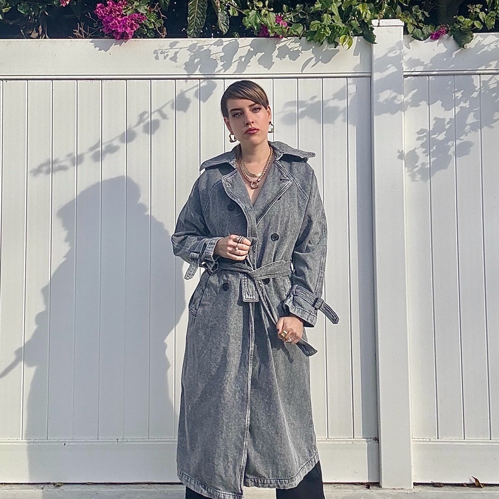 Stradivarius Gray Trench Coat